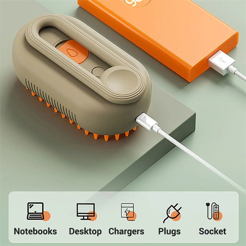 3-in-1 Electric Steam Pet Grooming Brush - Valence & Co.