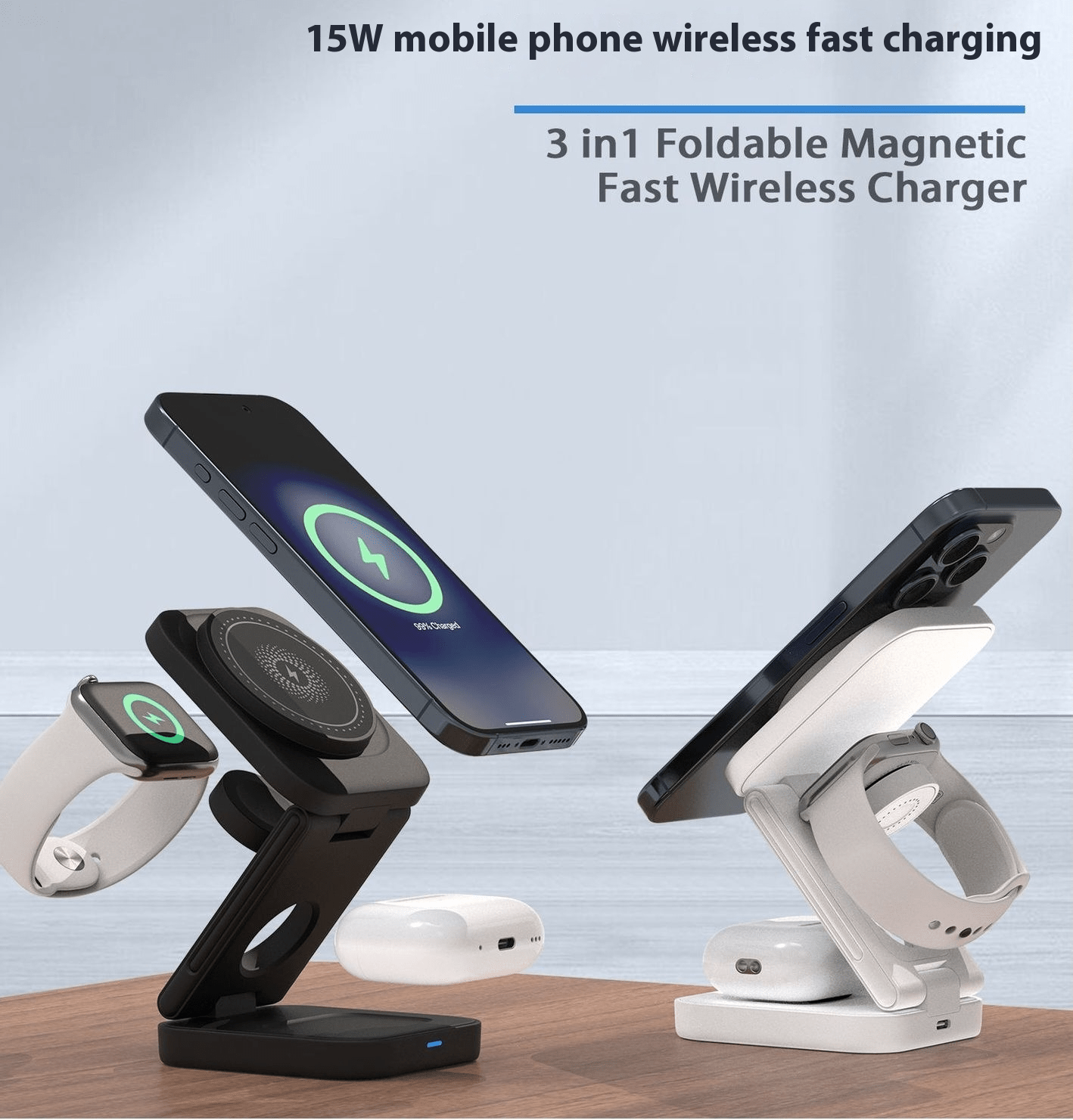 3 IN 1 FOLDABLE WIRELESS CHARGER - Valence & Co.