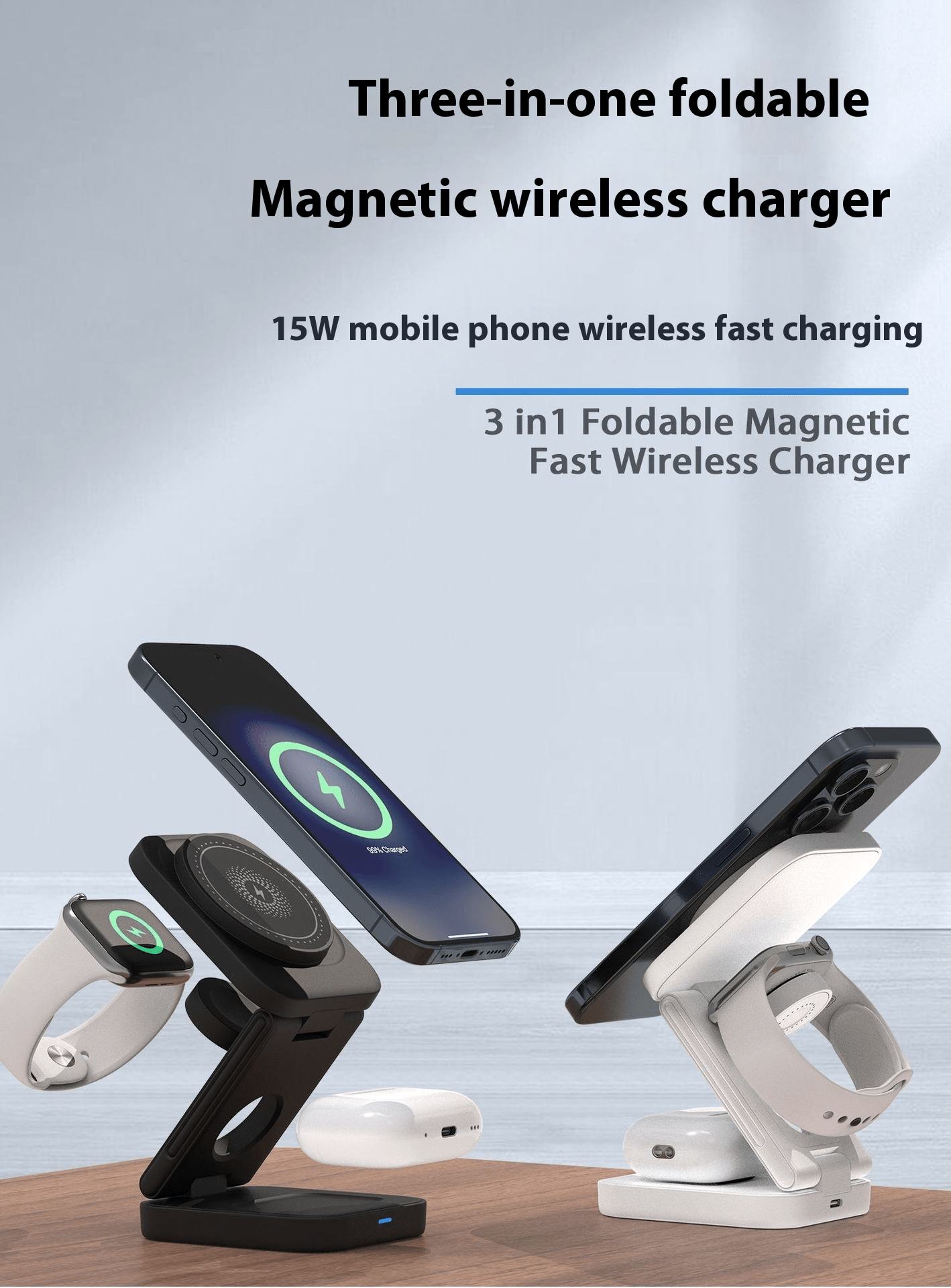 3 IN 1 FOLDABLE WIRELESS CHARGER - Valence & Co.