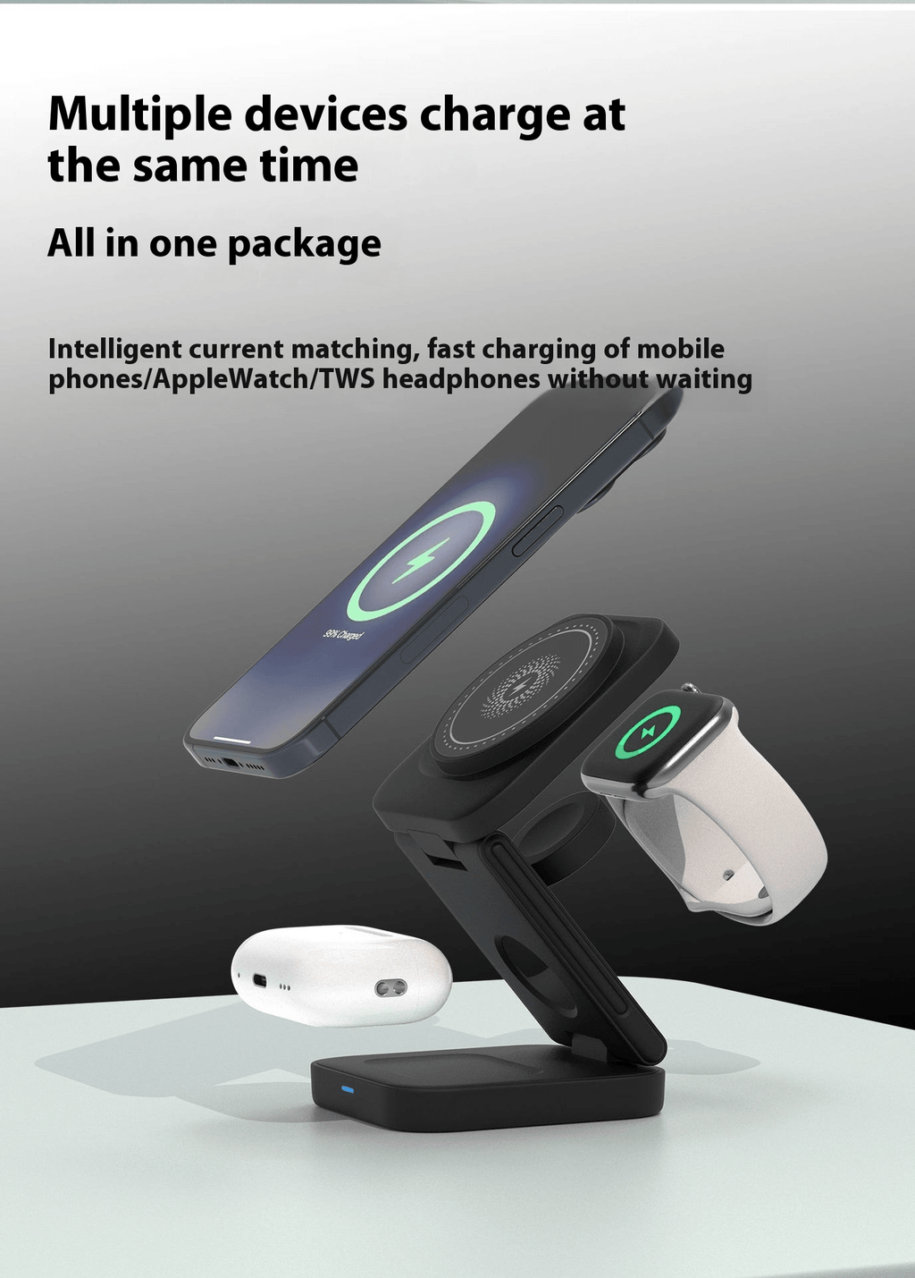 3 IN 1 FOLDABLE WIRELESS CHARGER - Valence & Co.