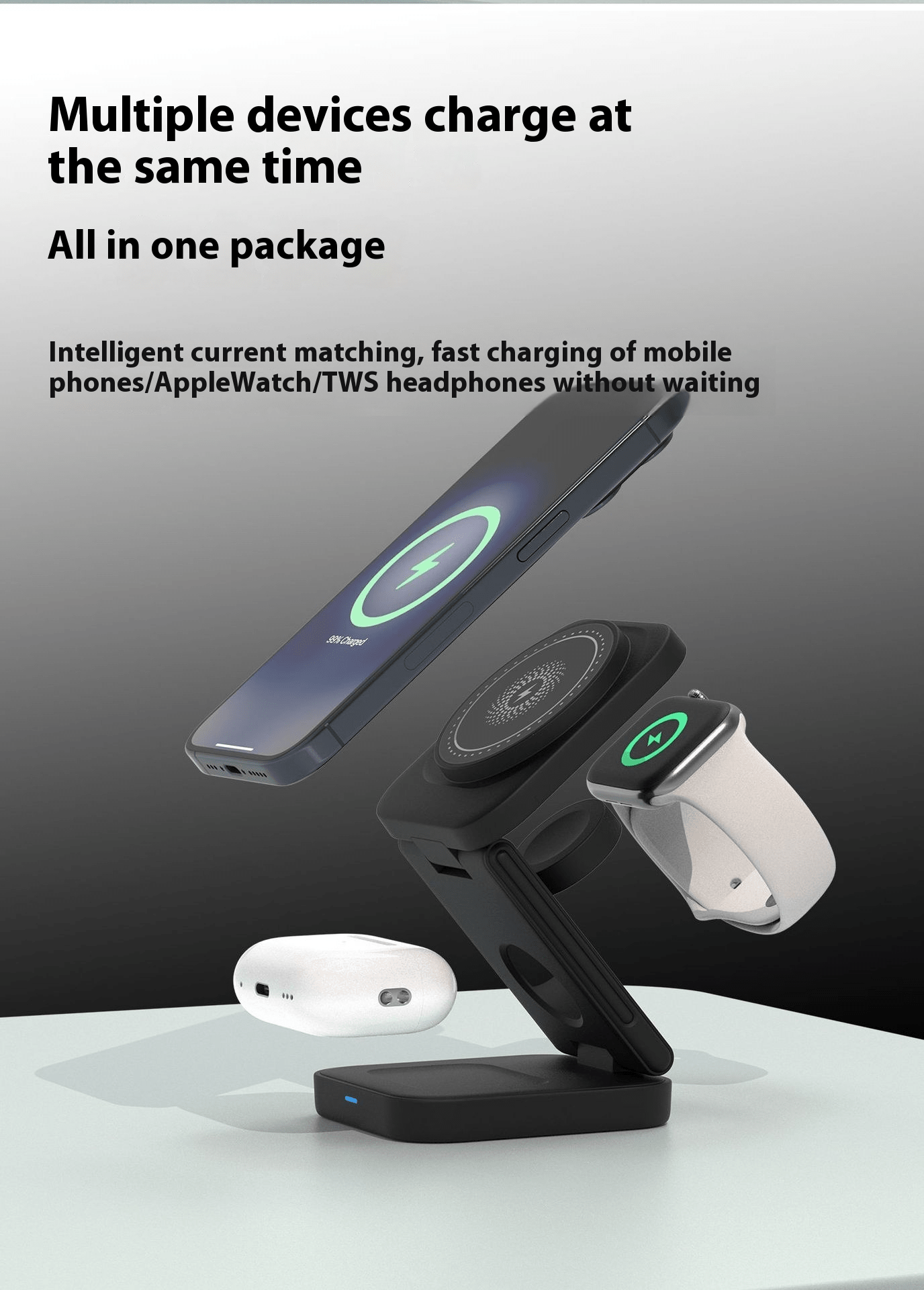 3 IN 1 FOLDABLE WIRELESS CHARGER - Valence & Co.