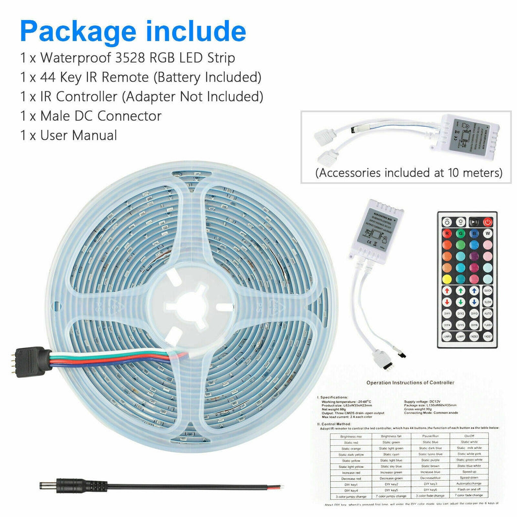 32FT Waterproof LED Strip Lights with Remote - Valence & Co.