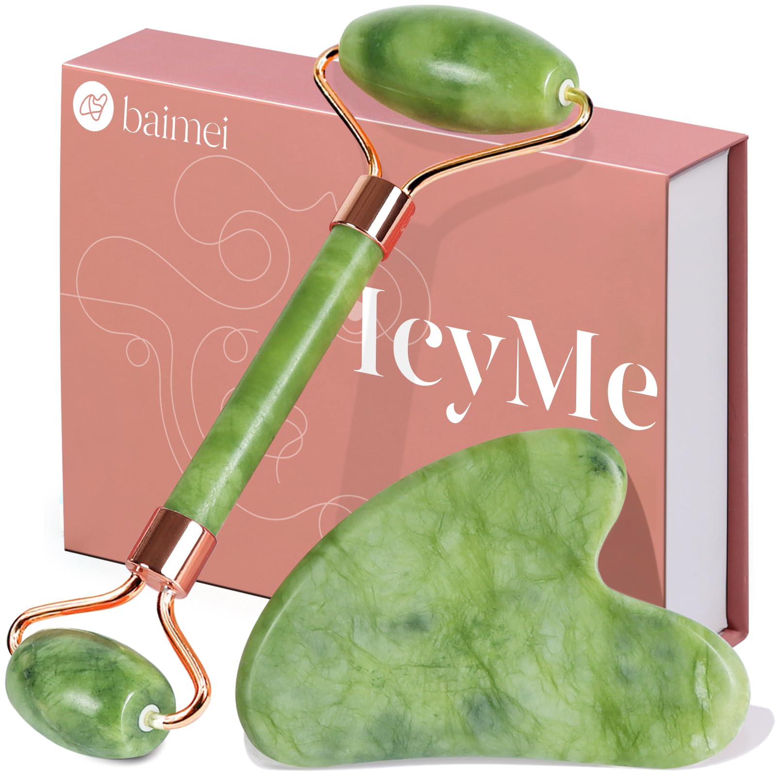 BAIMEI Jade Roller & Gua Sha Set - Valence & Co.